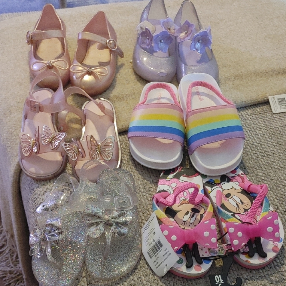 Kids Pink and Gold Butterfly Sandals
